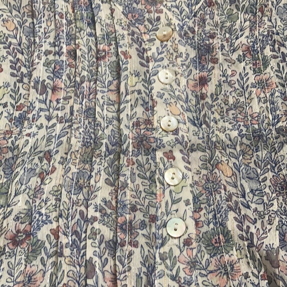 Rose + Olive, NWOT, small pale blue, sparkly sheer blouse-tank - Picture 3 of 5